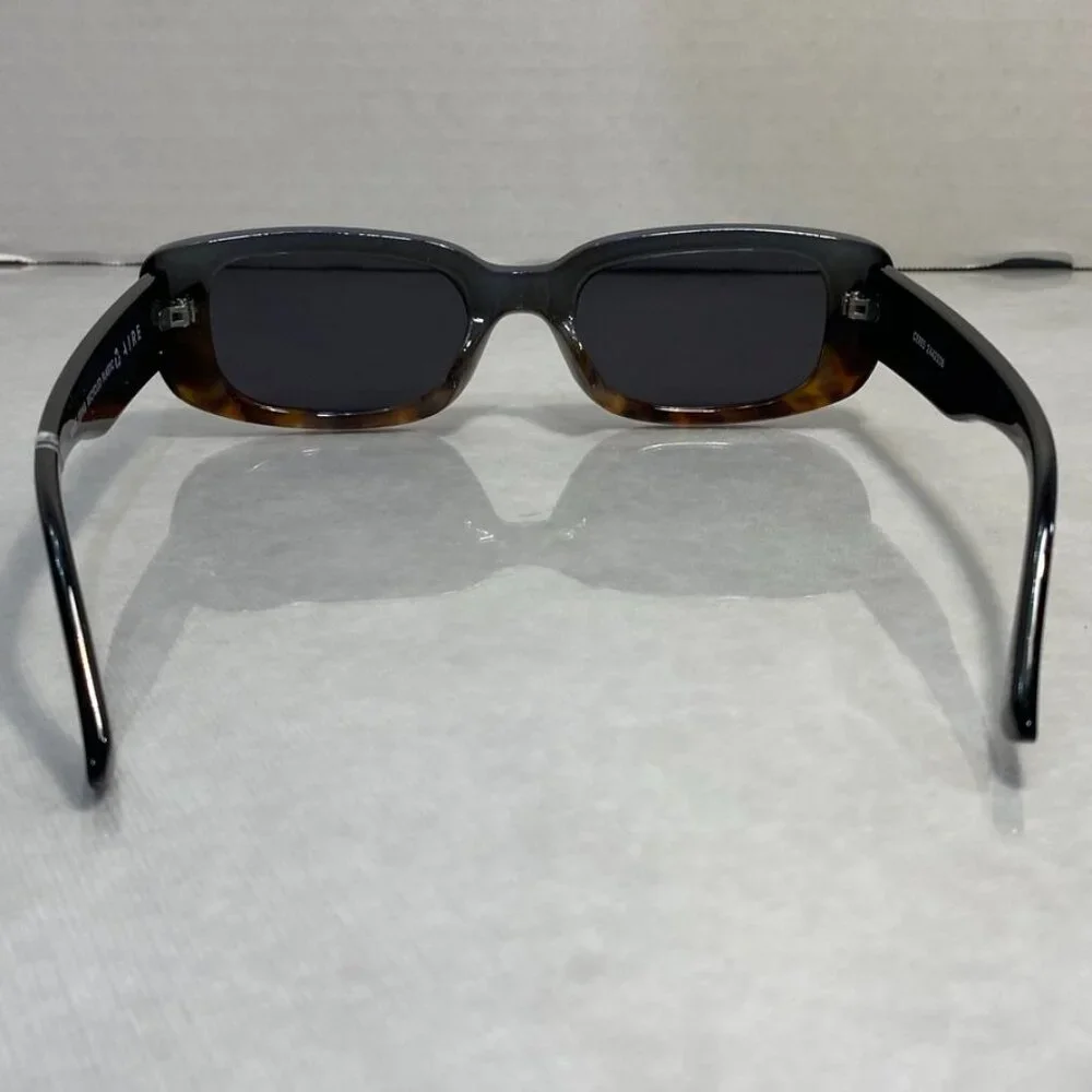 AIRE Ceres Slim Rectangle Sunglasses Dark Tort Smoke Mono